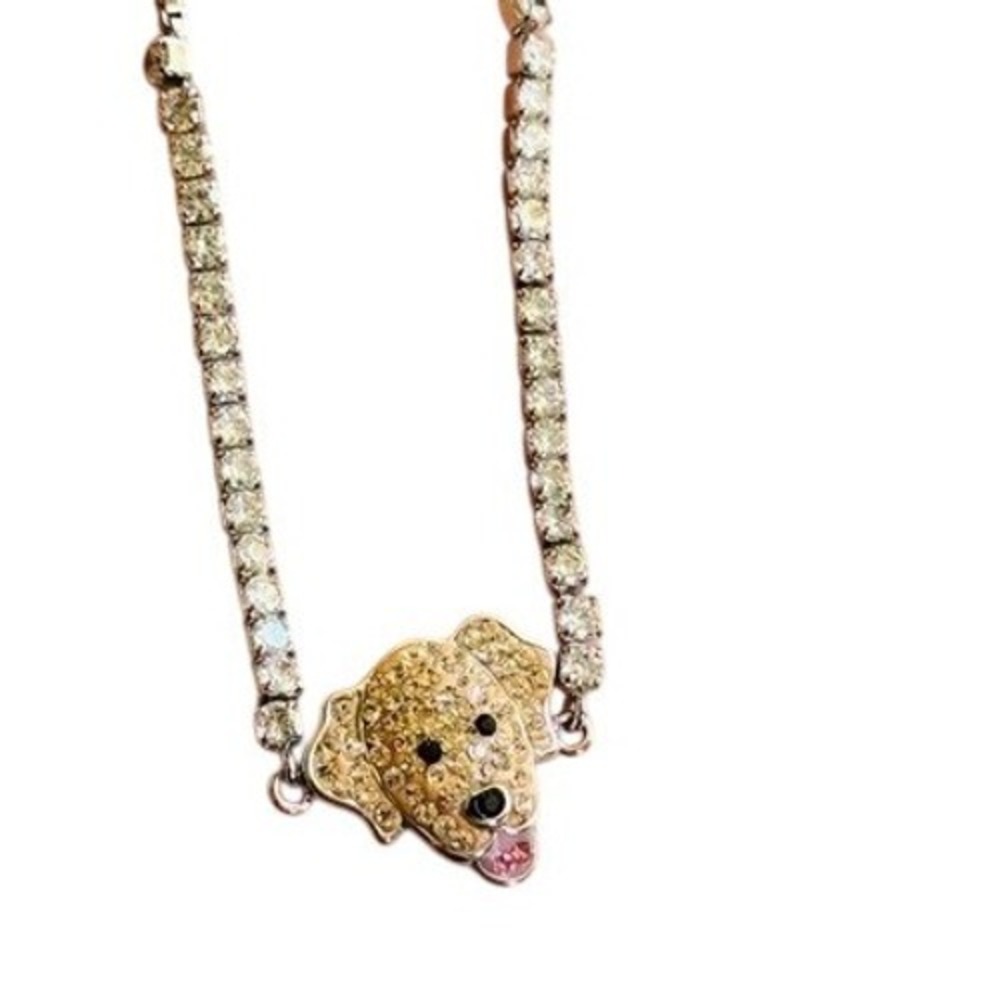 Labrador Dog Puppy Happy bracelet‎ CZ 925 sterling Silver Pull Tie Box Chain 7g